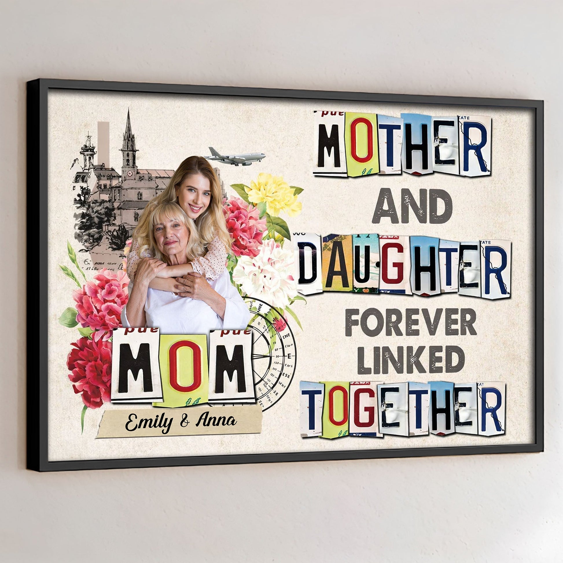 Custom Mother and Daughter Canvas Print - Sentimental Keepsake Gift Poster or Canvas MagicInPrints