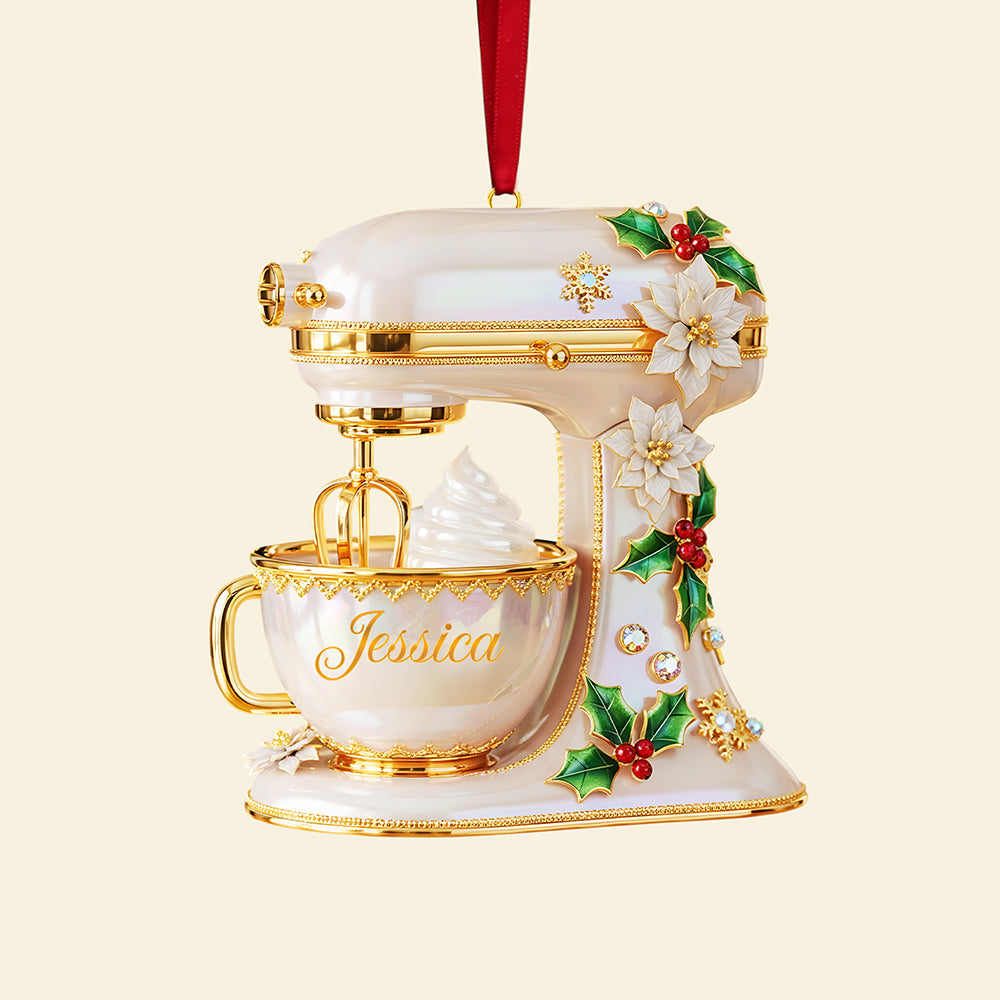 "Bake your memories this Christmas - Personalized Baking Mixer Acrylic Ornament - Perfect gift for home bakers and festive lovers" Ornament MagicInPrints