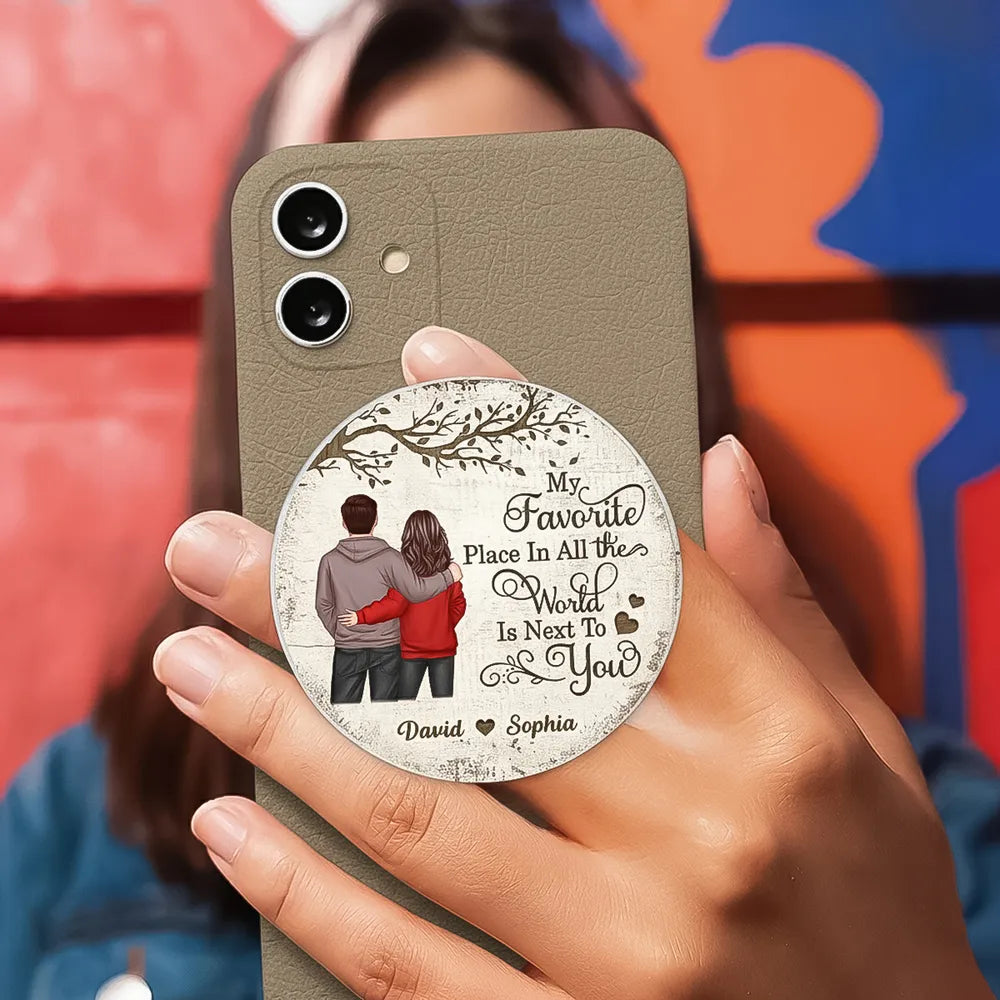 Custom Couple Phone Grip - Personalized Romantic Gift for Partners Cell Phone Accessories MagicInPrints