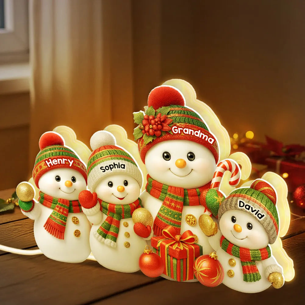 Personalized Snowman Family Figurines for Christmas Decor - Holiday Gift Plaque MagicInPrints