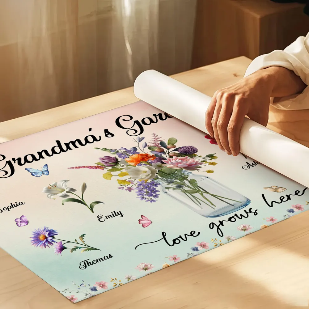 Personalized Floral Canvas Art for Grandma - Custom Family Names Poster or Canvas MagicInPrints