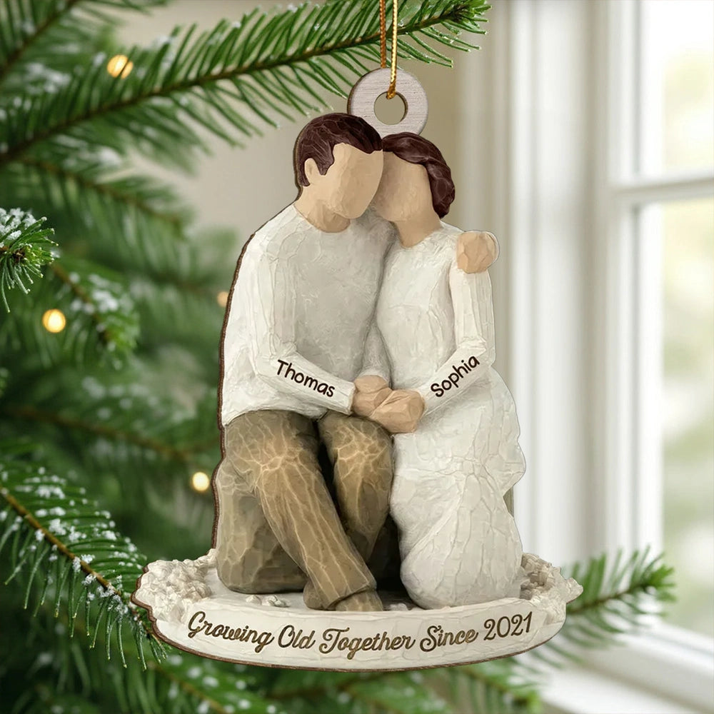 Personalized Couple Ornament for Anniversary - Growing Old Together Keepsake Ornament MagicInPrints