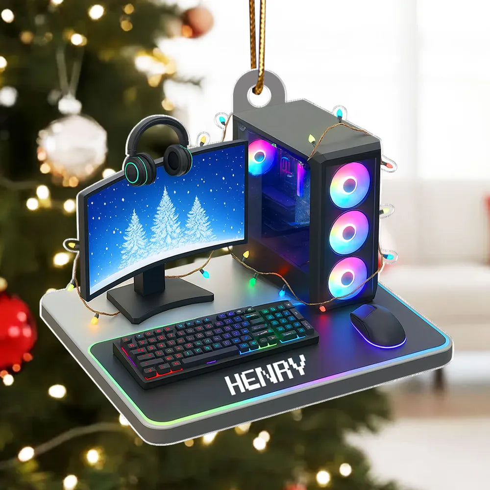 Personalized Gaming PC Ornament for Gamers - Holiday Decoration Ornament MagicInPrints