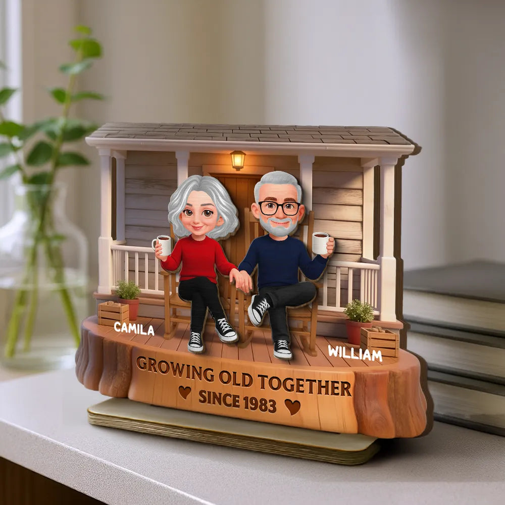 Customized Couple Figurine for Seniors - Personalized Anniversary Gift Plaque MagicInPrints