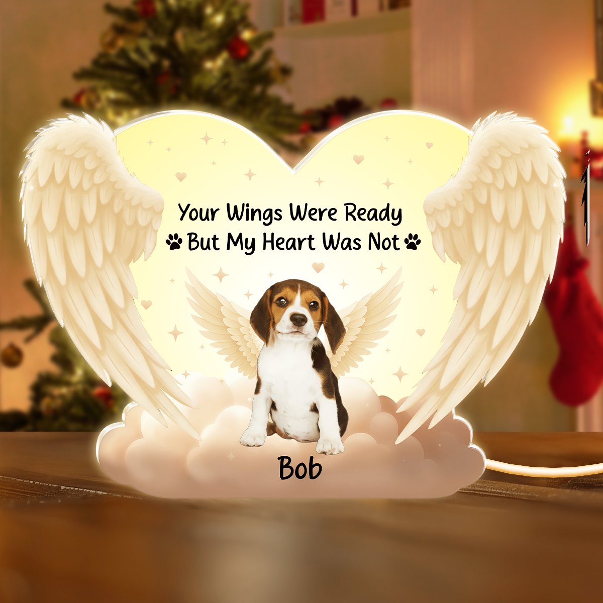 Personalized Pet Memorial LED Light for Dog Lovers - Heartfelt Tribute Gift Plaque MagicInPrints