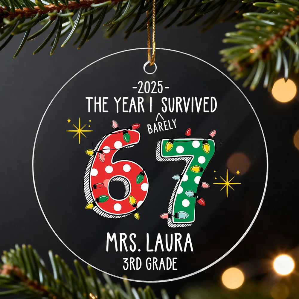 Personalized Teacher Christmas Ornament 2025 - Funny Holiday Gift for 3rd Grade Ornament MagicInPrints