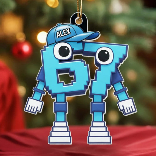Personalized Cartoon Number Ornament for Kids - Fun Holiday Decoration Ornament MagicInPrints