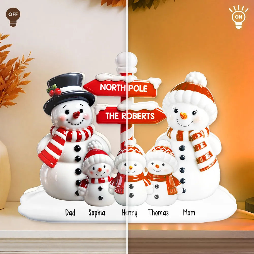 Personalized Snowman Family Christmas Decoration for Grandparents - Holiday Keepsake Plaque MagicInPrints