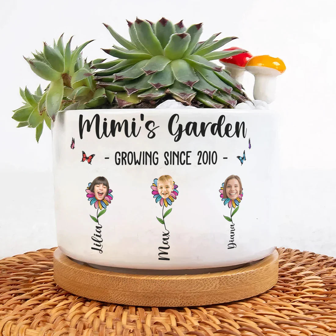 Personalized Family Flower Pot for Grandparents - Custom Photo Gift Vase MagicInPrints