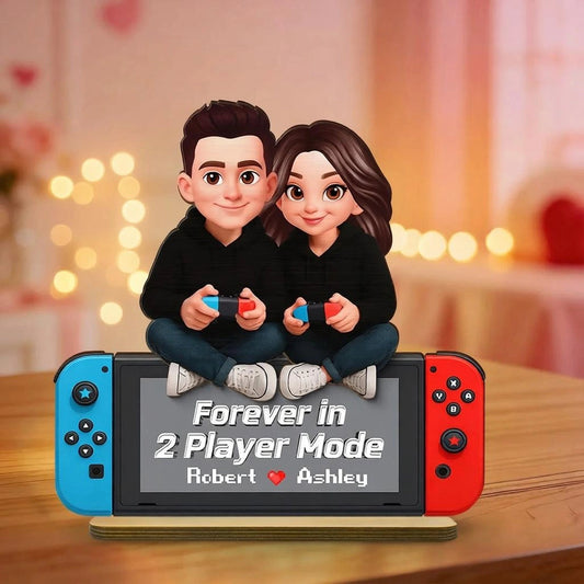 Personalized Couple Gaming Figurine - Custom Names - Romantic Gift Plaque MagicInPrints