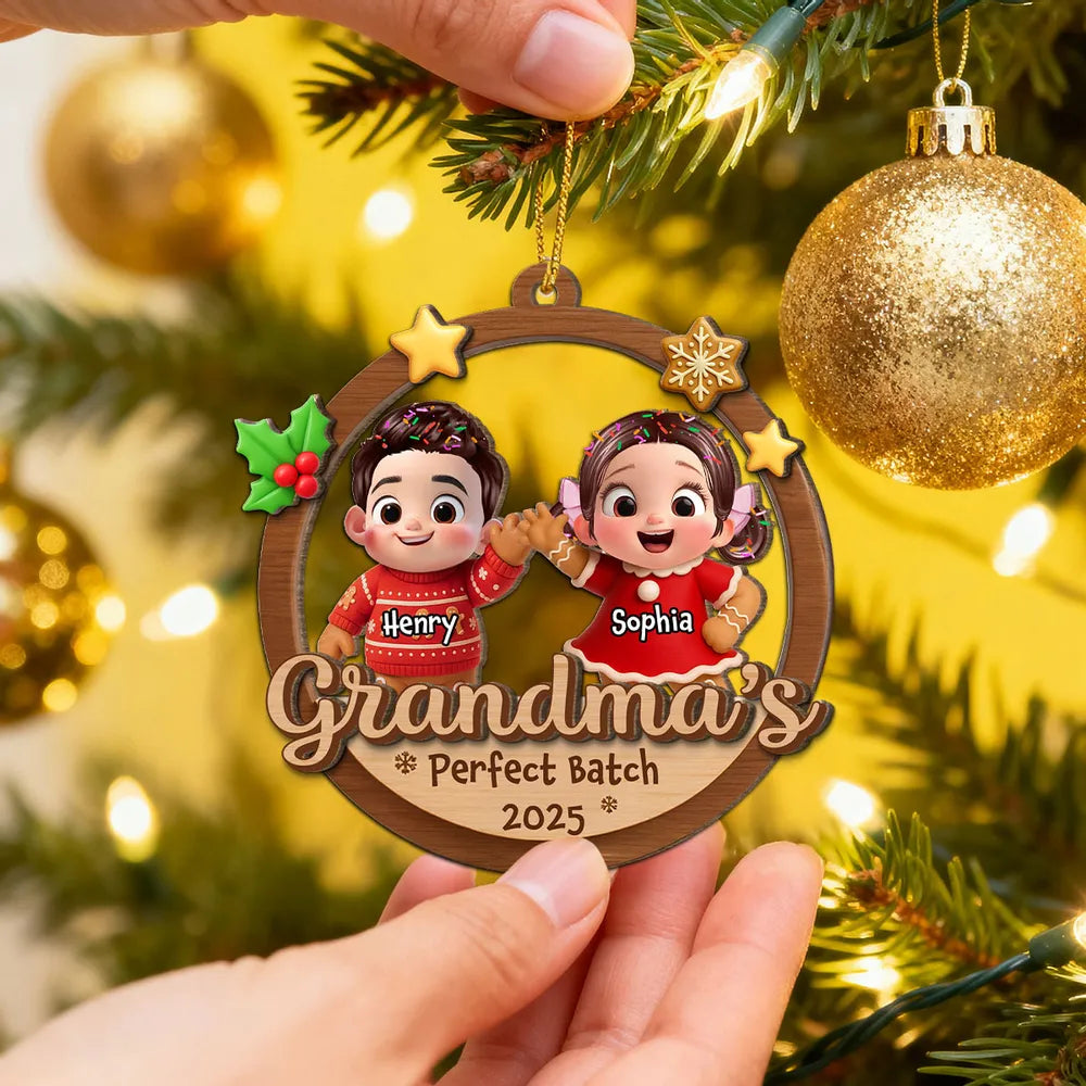 Personalized Christmas Ornament for Grandma - Custom Kids Names Holiday Decoration 2025 Ornament MagicInPrints