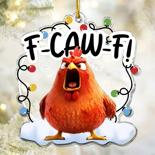Funny Chicken Christmas Ornament for Adults - Holiday Humor Decor Ornament MagicInPrints