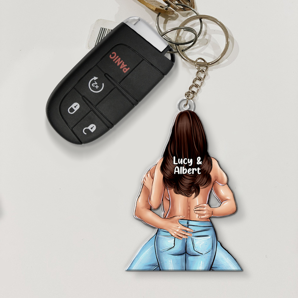 Personalized Naughty Couple Keychain - Customizable Couple Gift Keychains PopCulturePrints