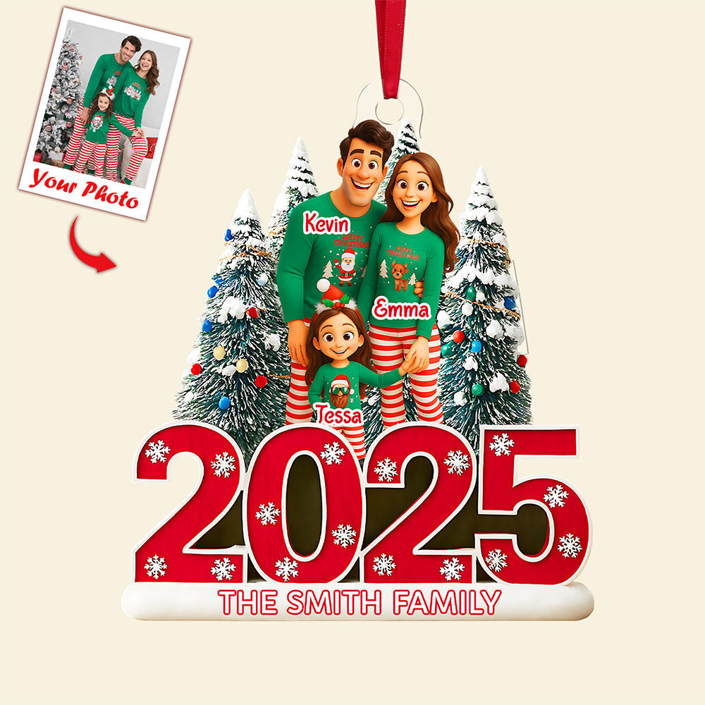 Cartoon Family Ornament - Custom Photo Gifts For Family Ornament MagicInPrints