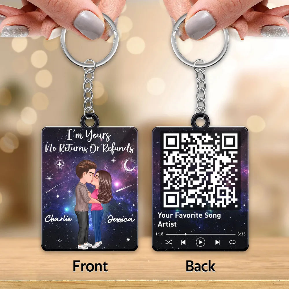 Personalized Couples Keychain with QR Code - Romantic Gift for Anniversaries Keychain MagicInPrints