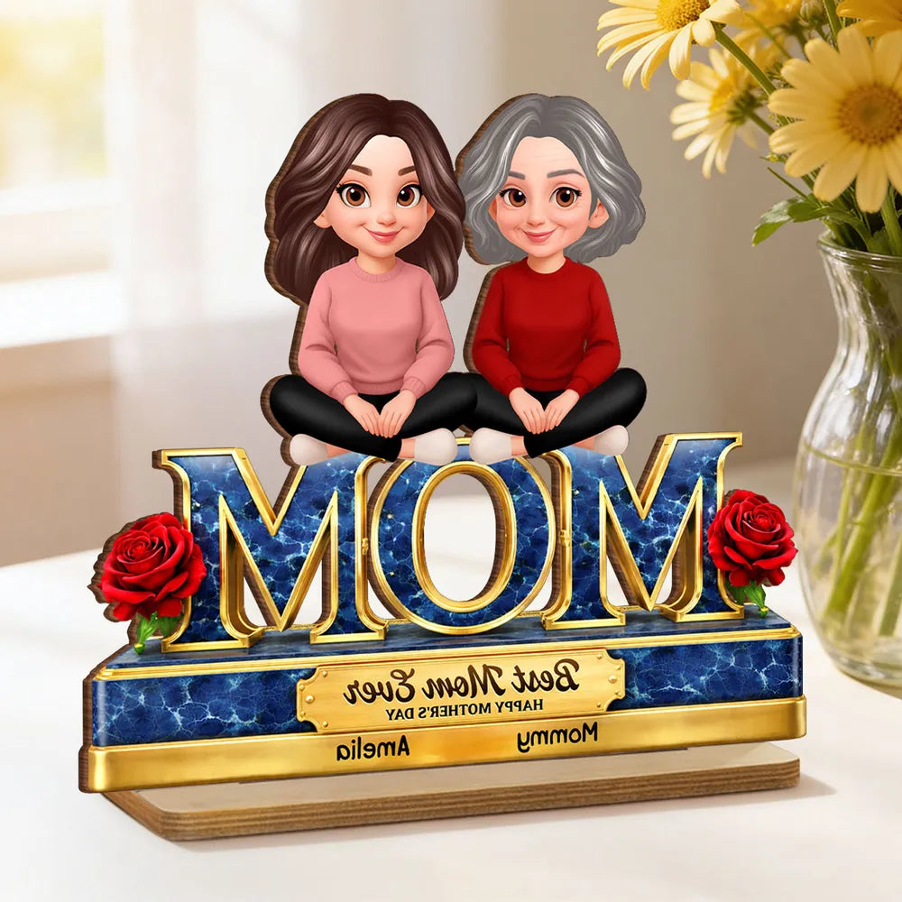 Personalized Mother's Day Figurine Gift for Mom - Custom Family Characters Plaque MagicInPrints