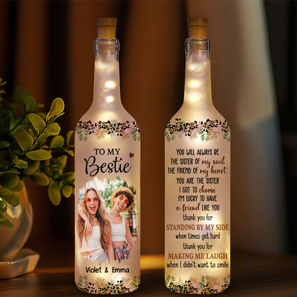 Personalized LED Wine Bottle Lamp for Best Friends - Sentimental Gift Lamp MagicInPrints