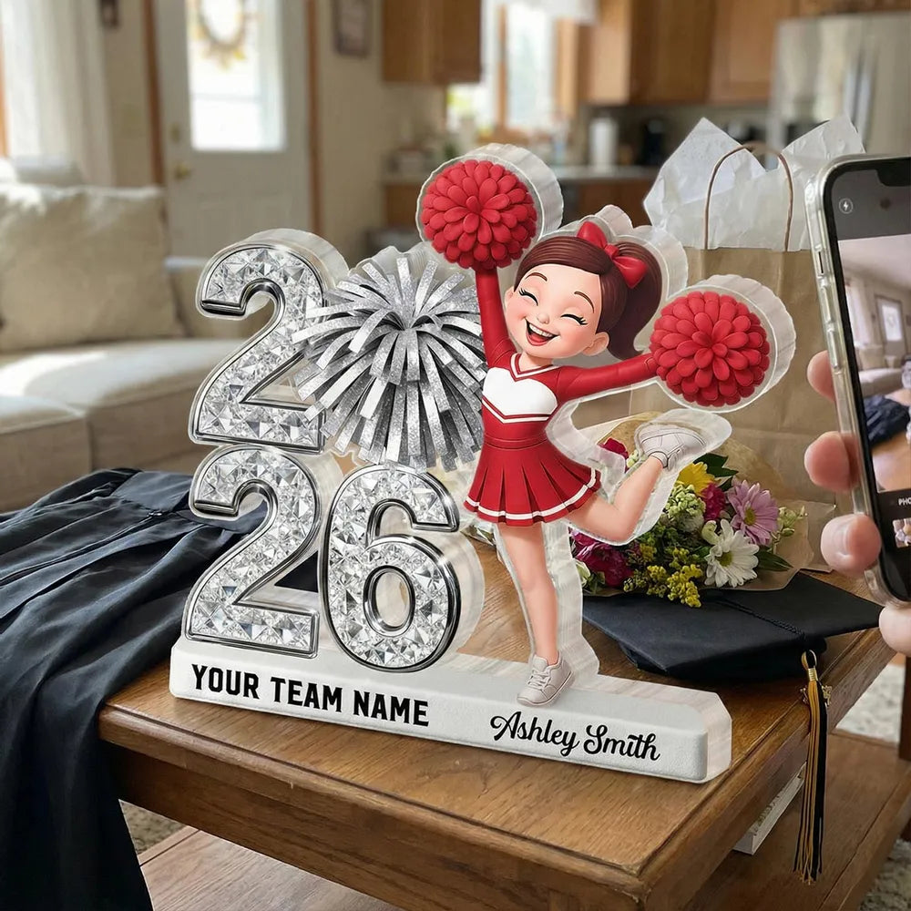 Personalized Cheerleader Graduation Keepsake for Class of 2026 - Custom Name Gift Plaque MagicInPrints