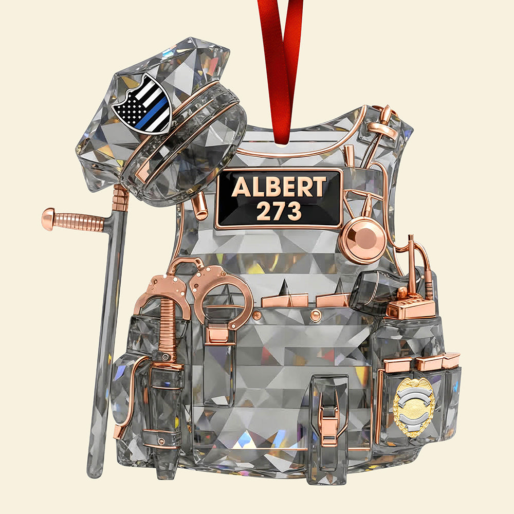 "Protect and Serve, Personalized for Your Hero" - Police Vest Christmas Ornament - Custom Gift for Police Officers Ornament MagicInPrints