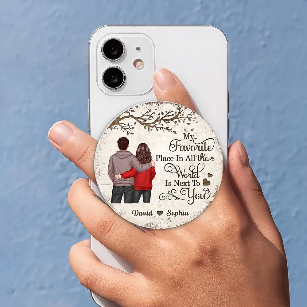 Custom Couple Phone Grip - Personalized Romantic Gift for Partners Cell Phone Accessories MagicInPrints