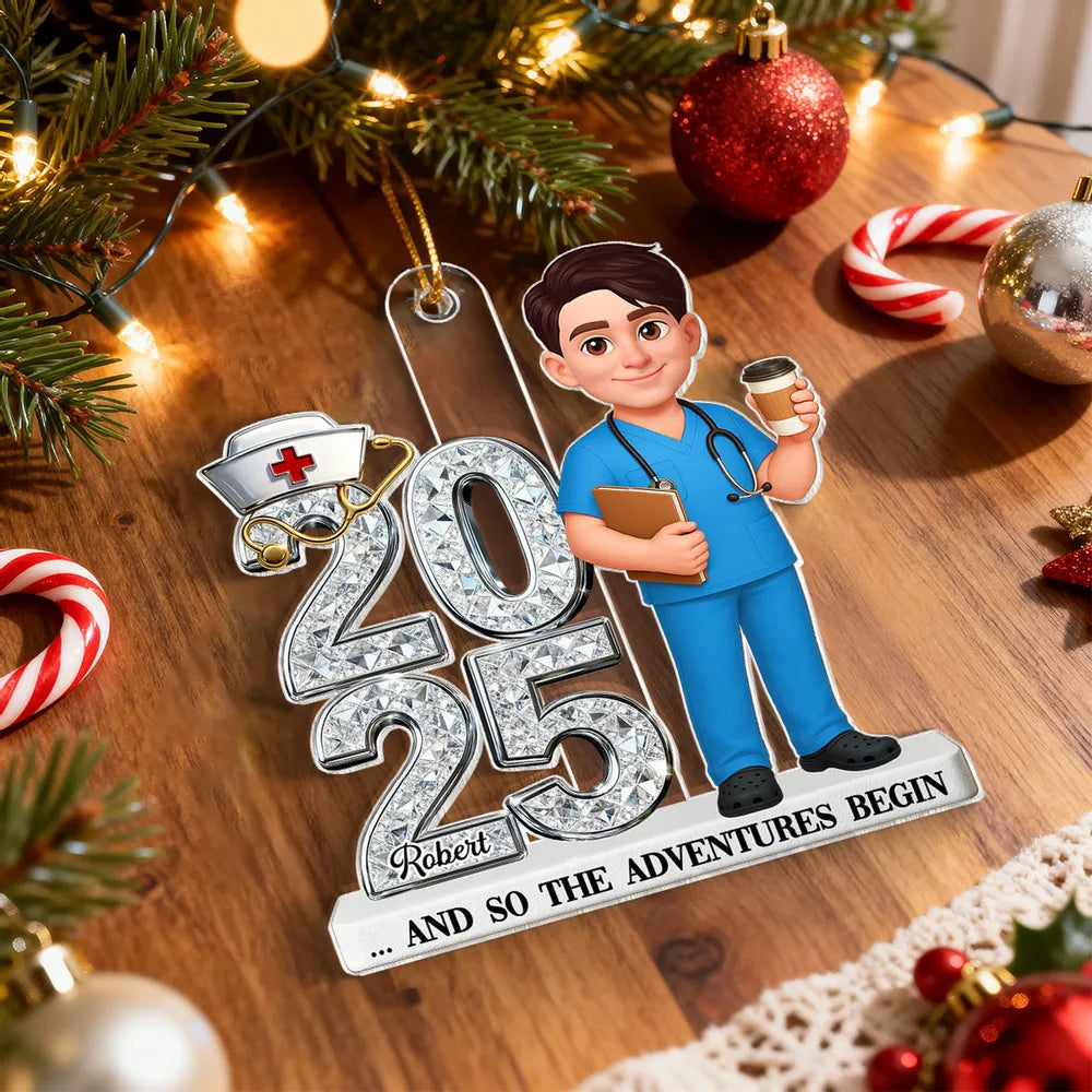 Personalized Nurse Ornament 2025 for New Graduates - Celebrate New Beginnings Ornament MagicInPrints