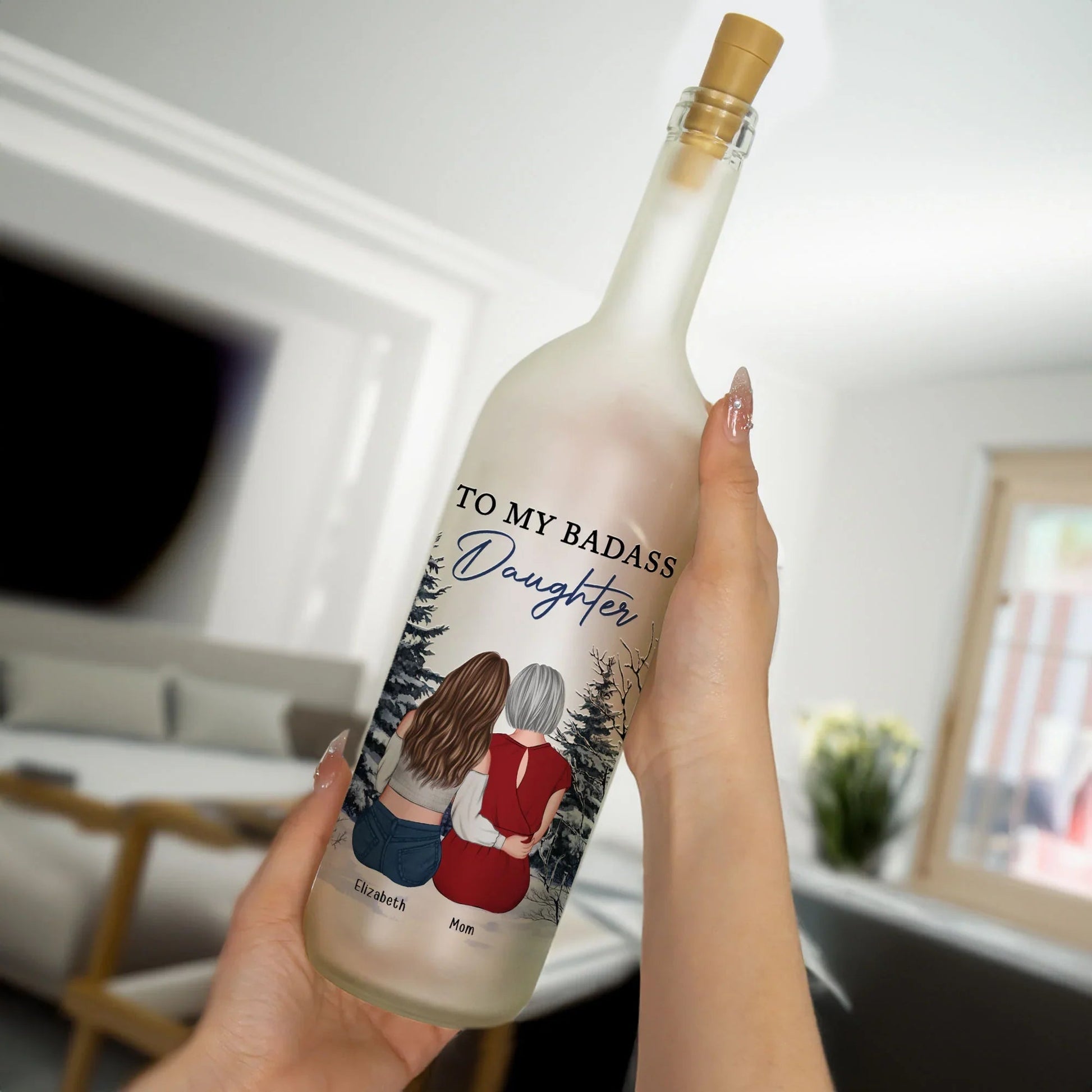 Personalized LED Wine Bottle Lamp for Daughter - Sentimental Gift Lamp MagicInPrints