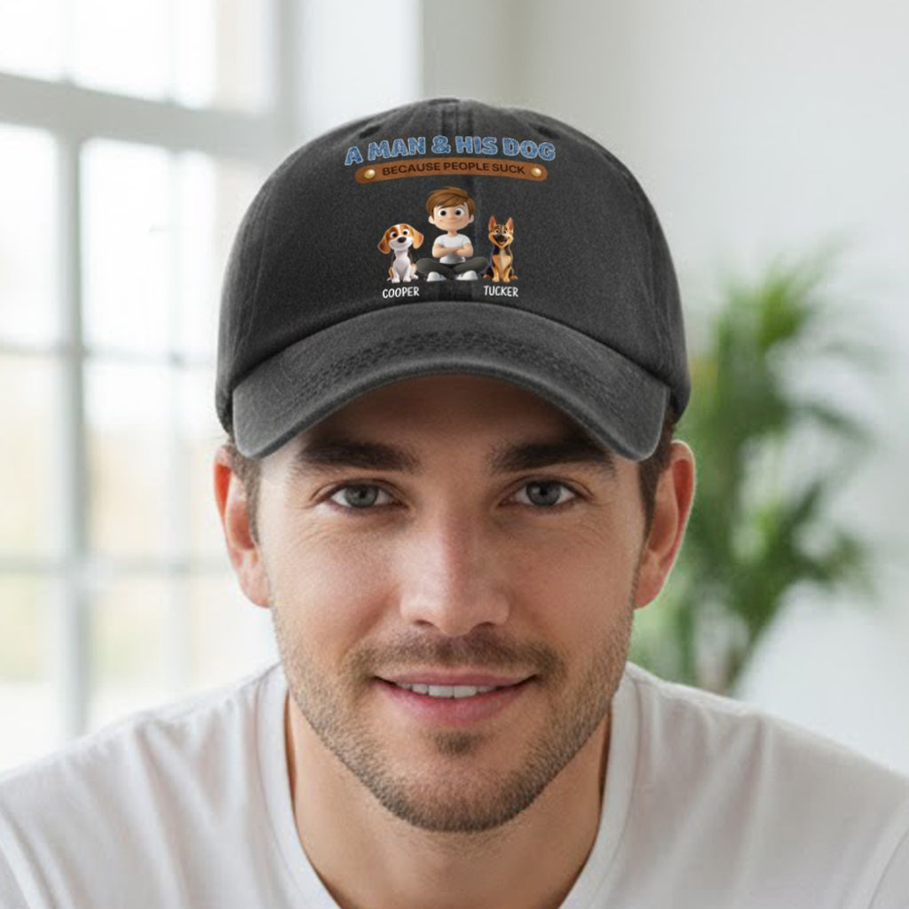 Custom Dog Lover Hat for Men - Funny Pet Owner Gift Hat MagicInPrints