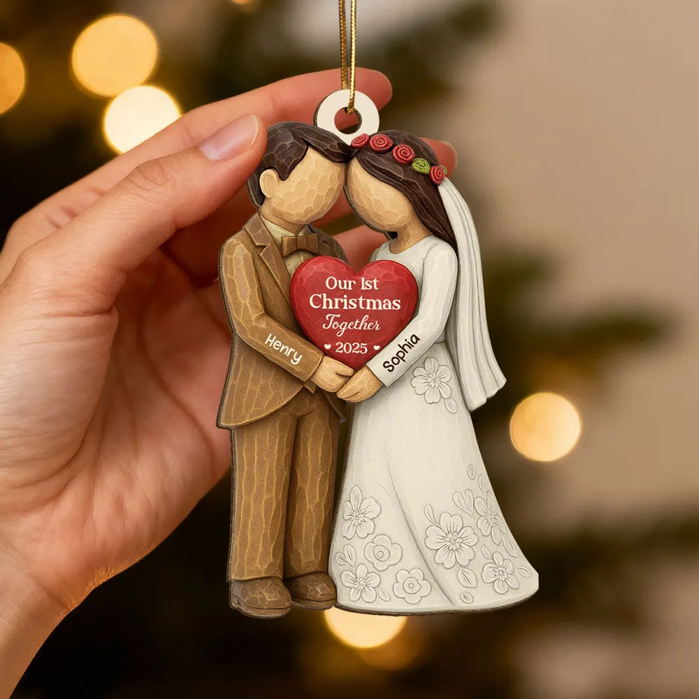 Personalized Couple Christmas Ornament - First Christmas Together Keepsake Ornament MagicInPrints
