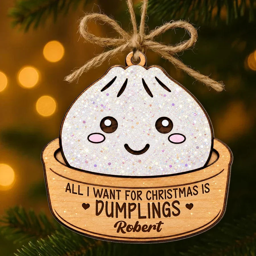 Personalized Merry Squishmas Wooden Ornament Custom Gift for Kids