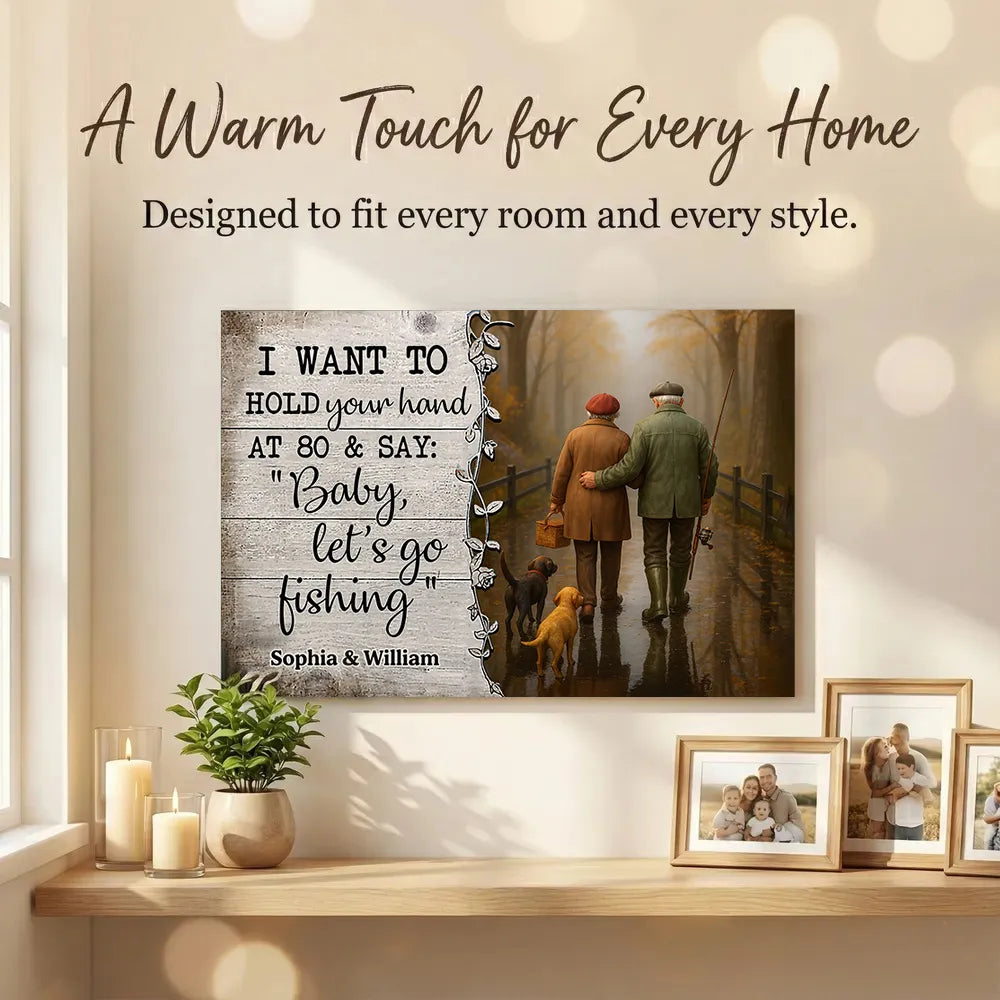 Personalized Couple Fishing Canvas Art for Seniors - Sentimental Anniversary Gift Poster or Canvas MagicInPrints