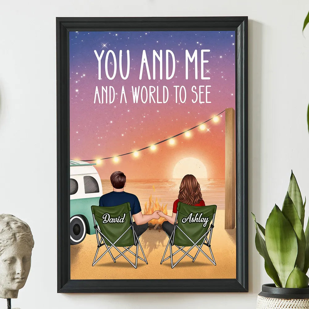 Personalized Couple Camping Poster for Romantic Travelers - Anniversary Gift Poster or Canvas MagicInPrints