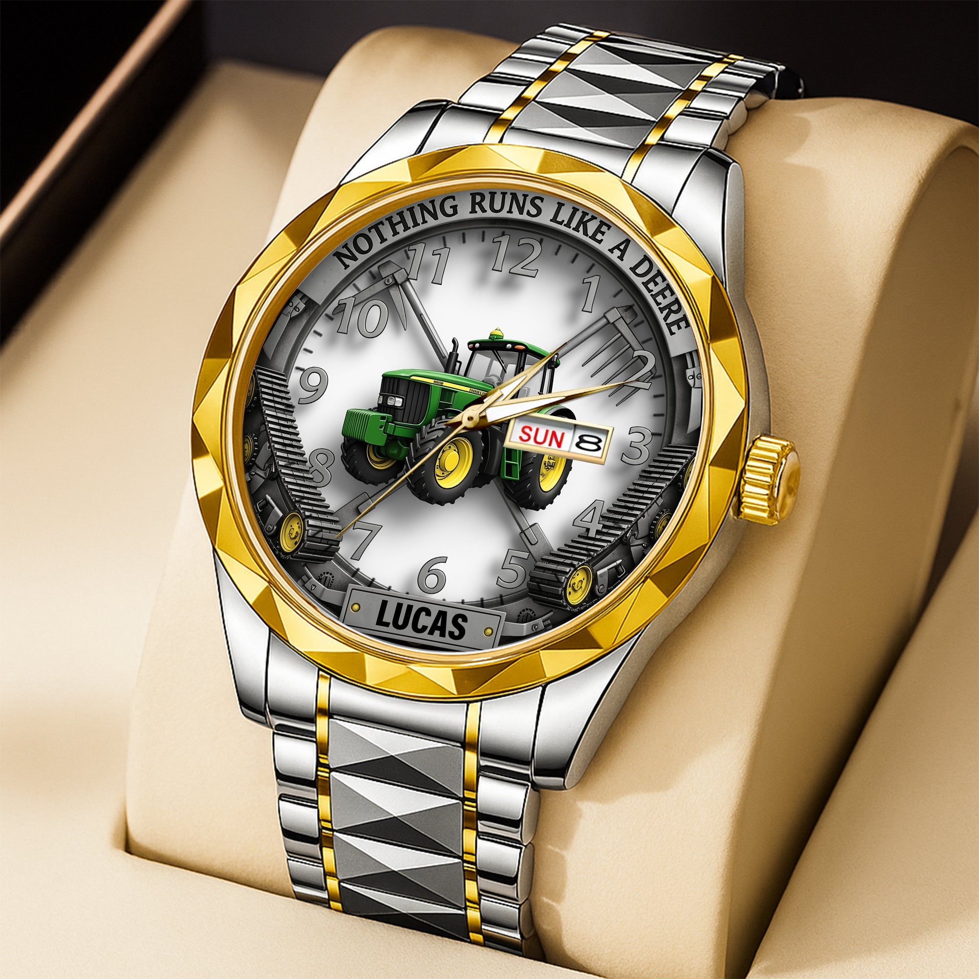 “Nothing Runs Like a Deere” - Personalized Men’s Watch for Tractor Lovers Men's Watch MagicInPrints