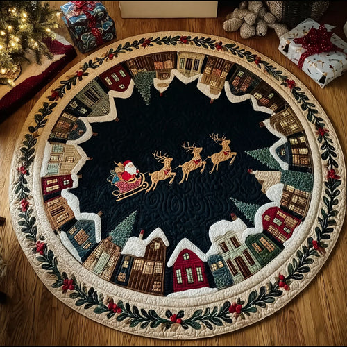 Bring the Magic of Christmas Home – Quilted Round Mat – Gift for Family and Friends Quilted Round Mat MagicInPrints