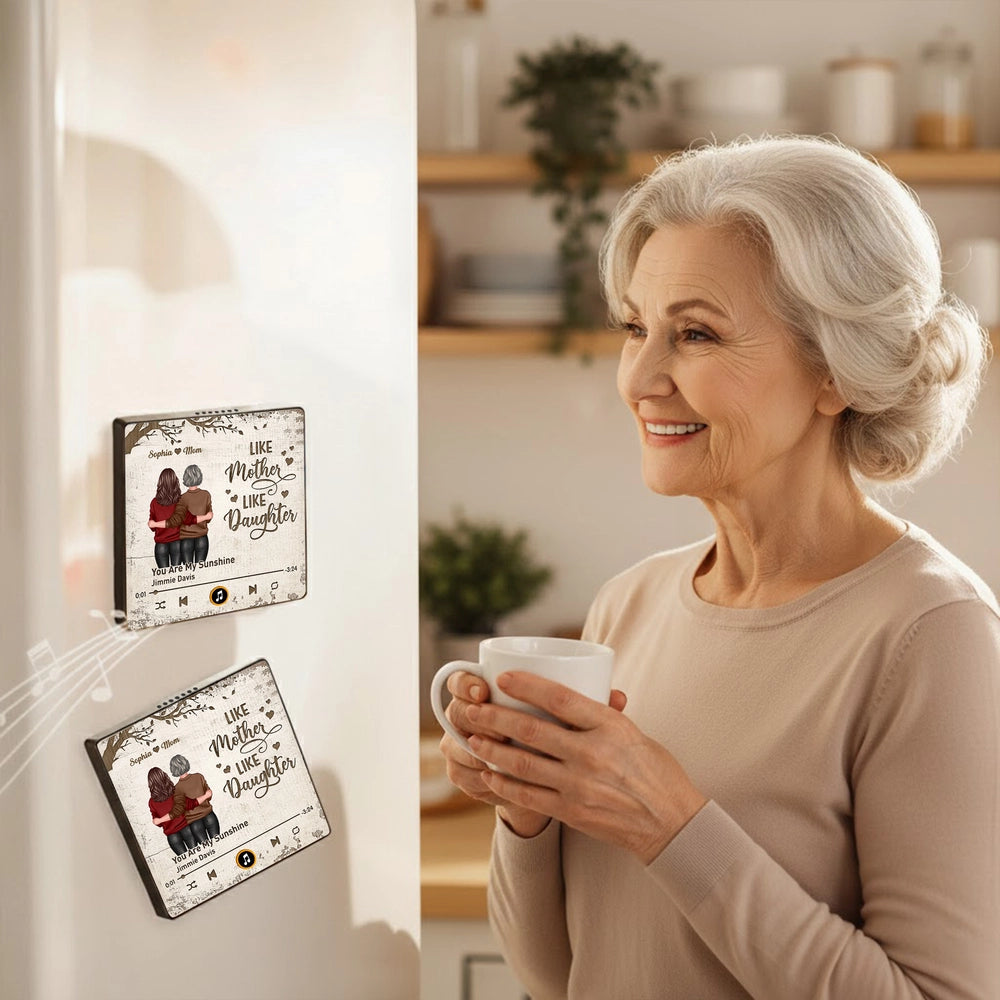 Personalized Mother Daughter Music Plaque - Sentimental Gift for Mom Fridge Magnet MagicInPrints