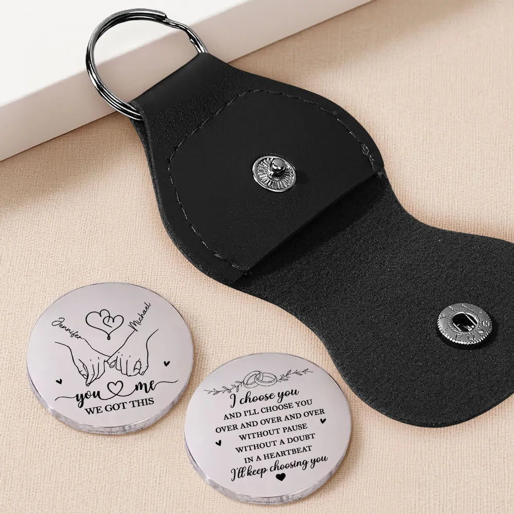 Personalized Engraved Keychain for Couples - Romantic Gift for Anniversary Keychain MagicInPrints