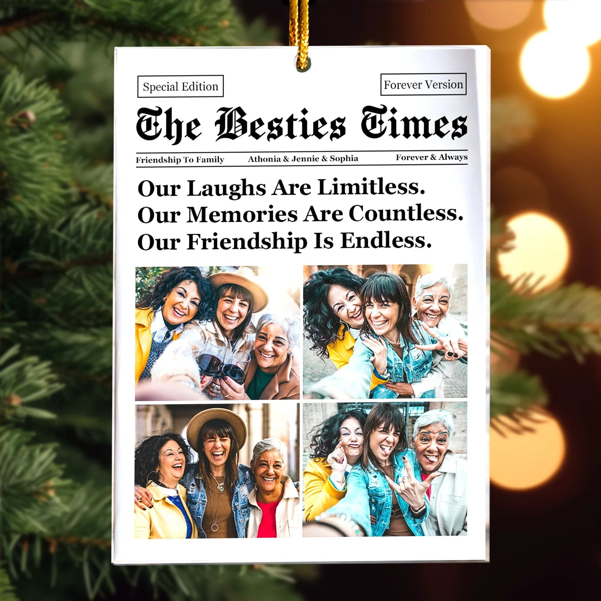Personalized Friendship Ornament for Best Friends - Sentimental Keepsake Gift Ornament MagicInPrints