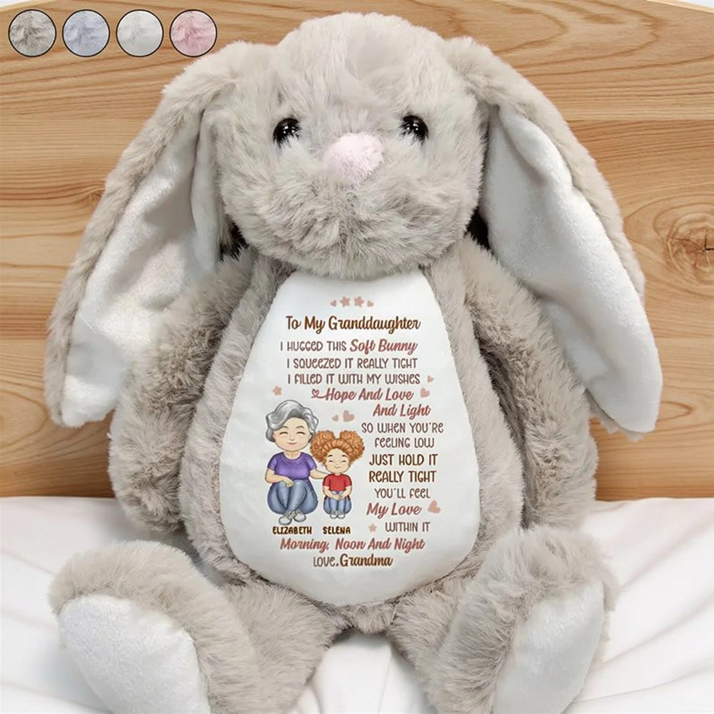 Personalized Soft Bunny Plush for Granddaughter - Sentimental Gift from Grandma Plaything MagicInPrints