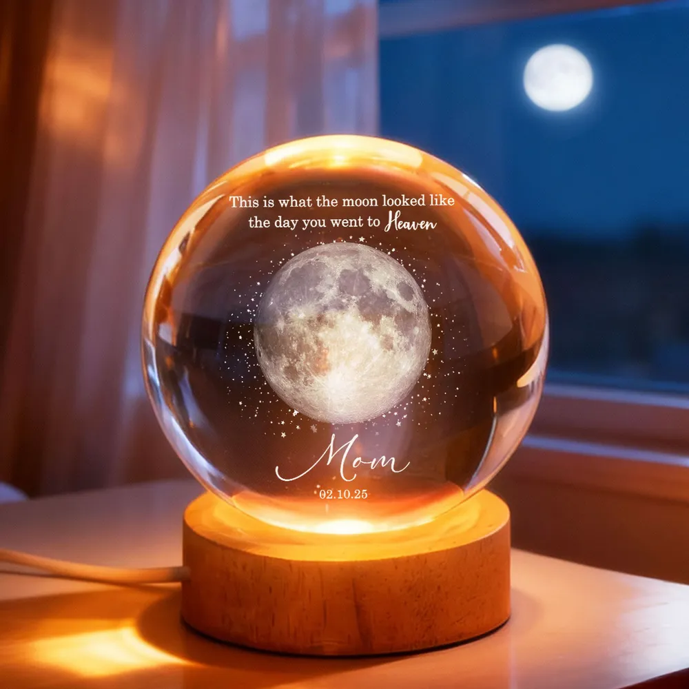 Personalized Moon Lamp Memorial Gift for Dad - Sentimental Keepsake Lamp MagicInPrints