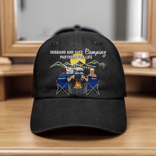 Custom Embroidered Camping Hat for Couples - Outdoor Adventure Gift Hat MagicInPrints