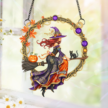 Load image into Gallery viewer, Enchanting Witch Suncatcher - Personalized Gifts for Witch Lovers Ornament MagicInPrints
