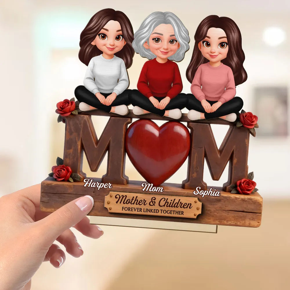 Personalized Mother and Daughters Figurine - Sentimental Gift for Family Bonding Plaque MagicInPrints