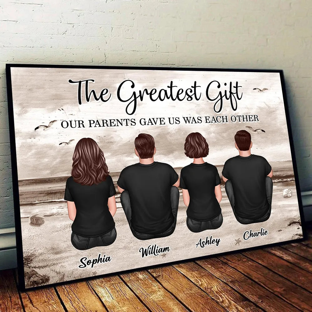 Personalized Family Canvas Print for Siblings - Sentimental Gift Poster or Canvas MagicInPrints