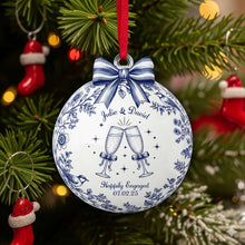 Load image into Gallery viewer, Celebrate Your Love: Personalized Happily Engaged Couple Ornament - Unique Gift for Couples Ornament MagicInPrints
