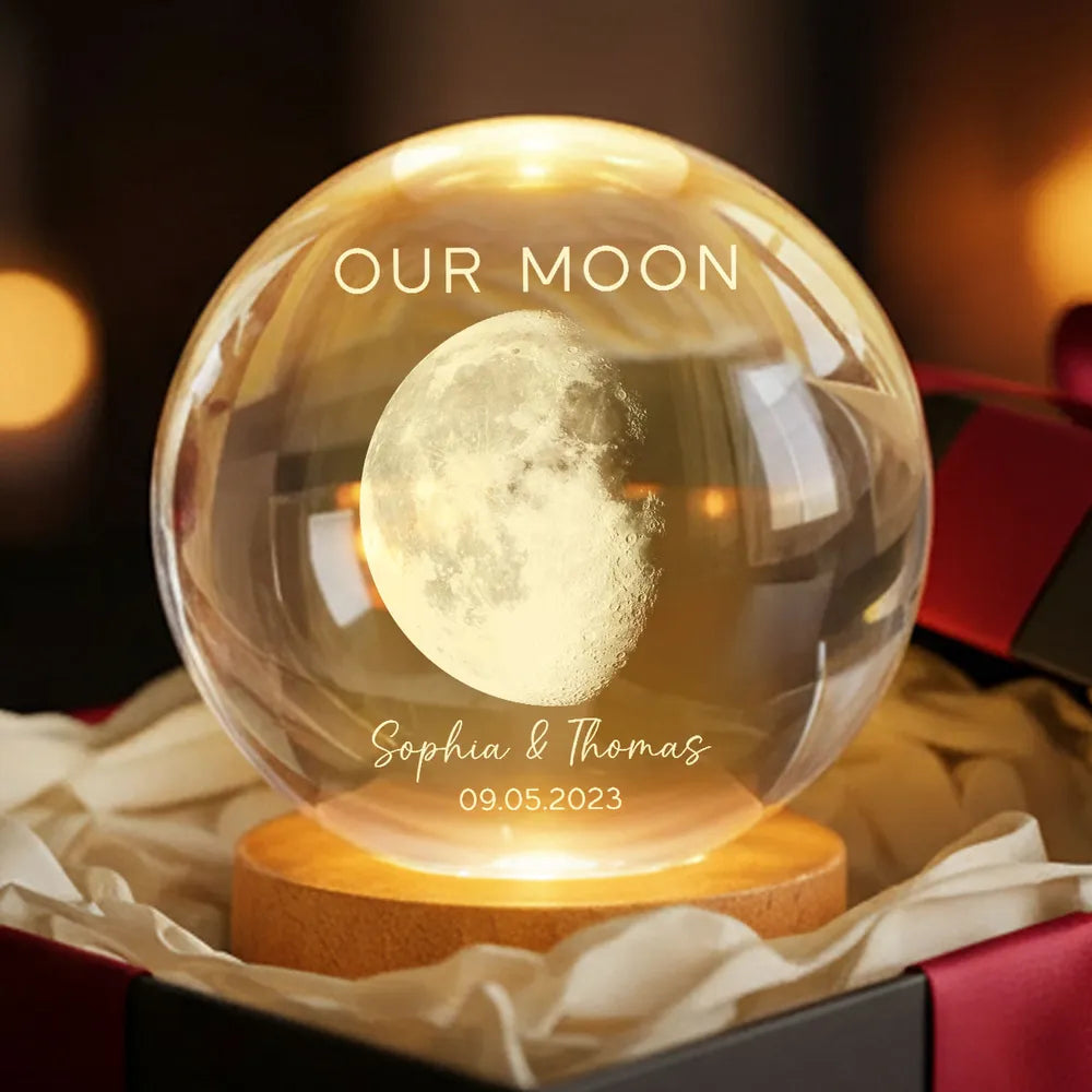 Personalized Moon Lamp for Couples with Date - Romantic Gift for Anniversaries Lamp MagicInPrints