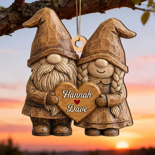 Personalized Gnome Couple Ornament for Couples - Romantic Gift for Anniversaries Ornament MagicInPrints