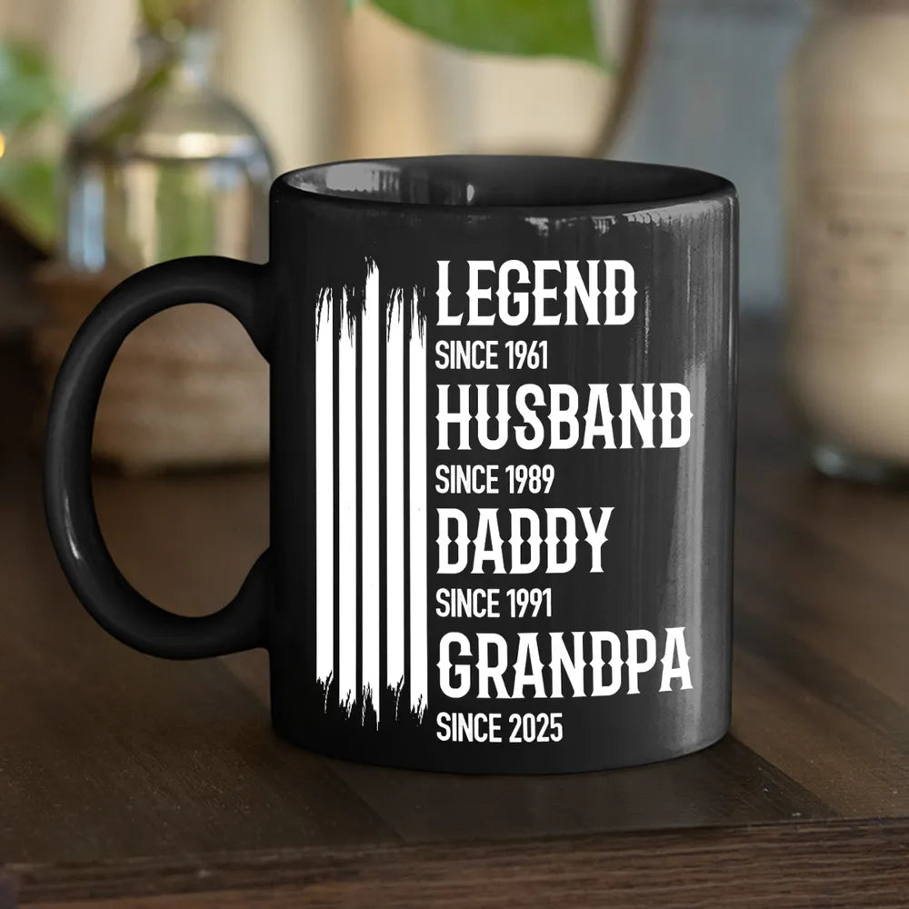 Personalized Black Coffee Mug for Dad - Legend Husband Daddy Grandpa Gift Cup MagicInPrints