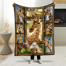Load image into Gallery viewer, Personalized Giraffe Lovers Blanket Blanket PopCulturePrints
