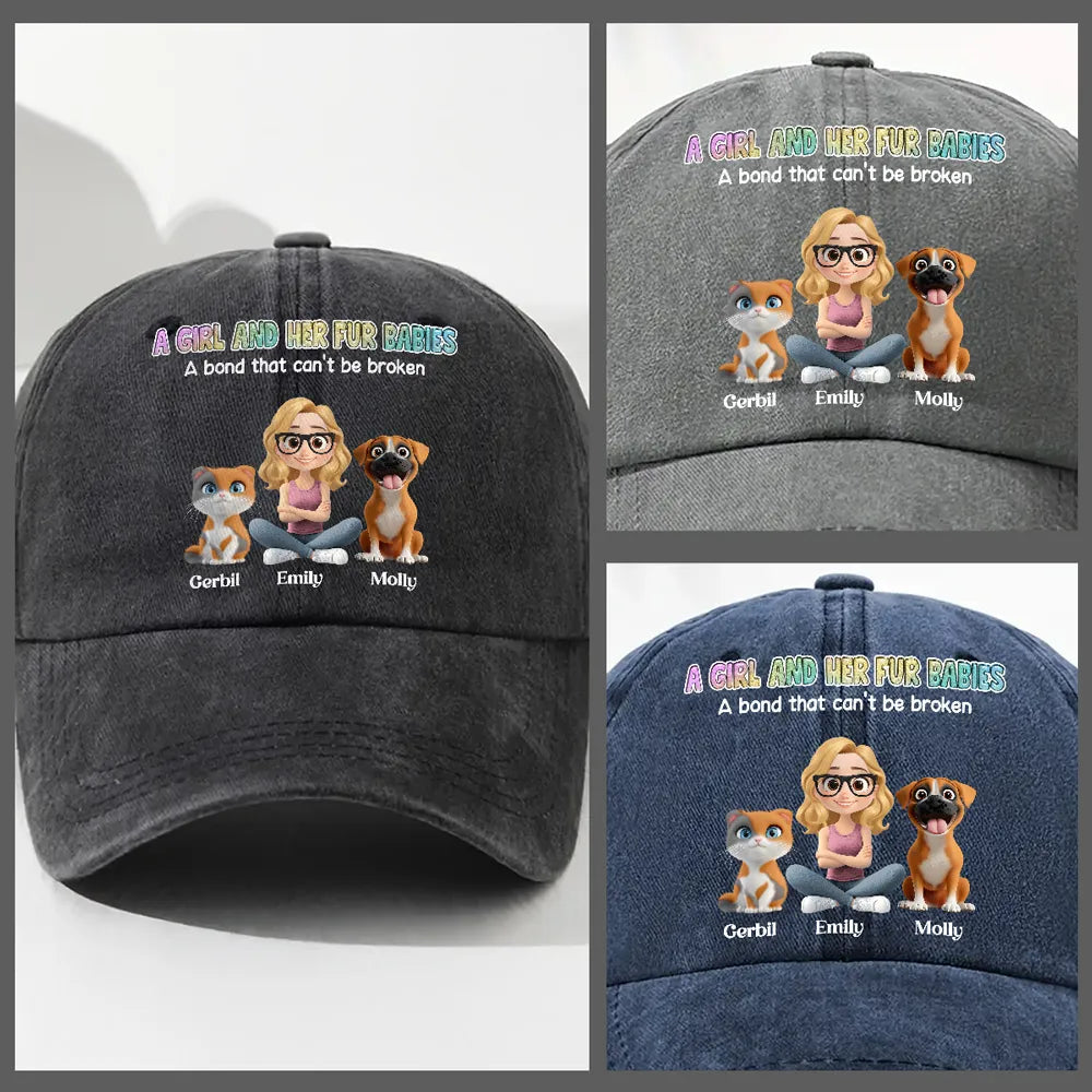 Custom Pet Lover Baseball Cap - Personalized with Cartoon Pets and Owner - Perfect Gift for Animal Lovers Hat MagicInPrints