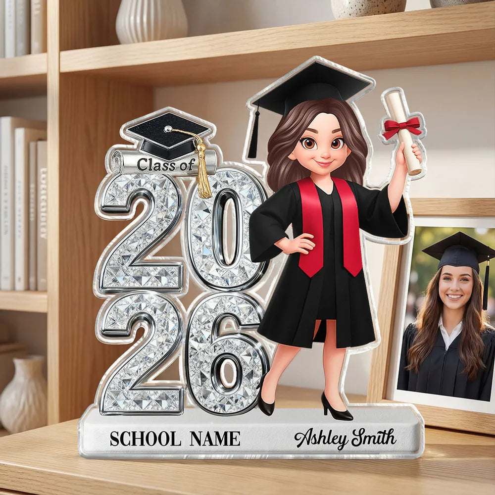 Personalized Graduation Acrylic Plaque for Class of 2026 - Custom School Name Gift Plaque MagicInPrints