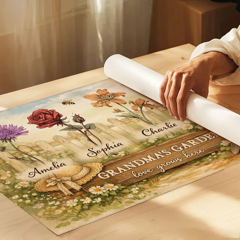 Personalized Grandma's Garden Canvas Art for Family - Sentimental Home Decor Poster or Canvas MagicInPrints